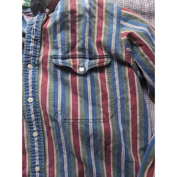 Vintage Hunt Club Long Sleeve Button Up Shirt Men's L (16-16.5) Vertical Stripes - Picture 11 of 13
